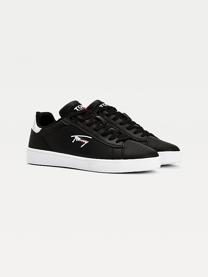 Tommy Hilfiger Iridescent Cupsole Joggesko Dame Svarte | GPAWNF-306