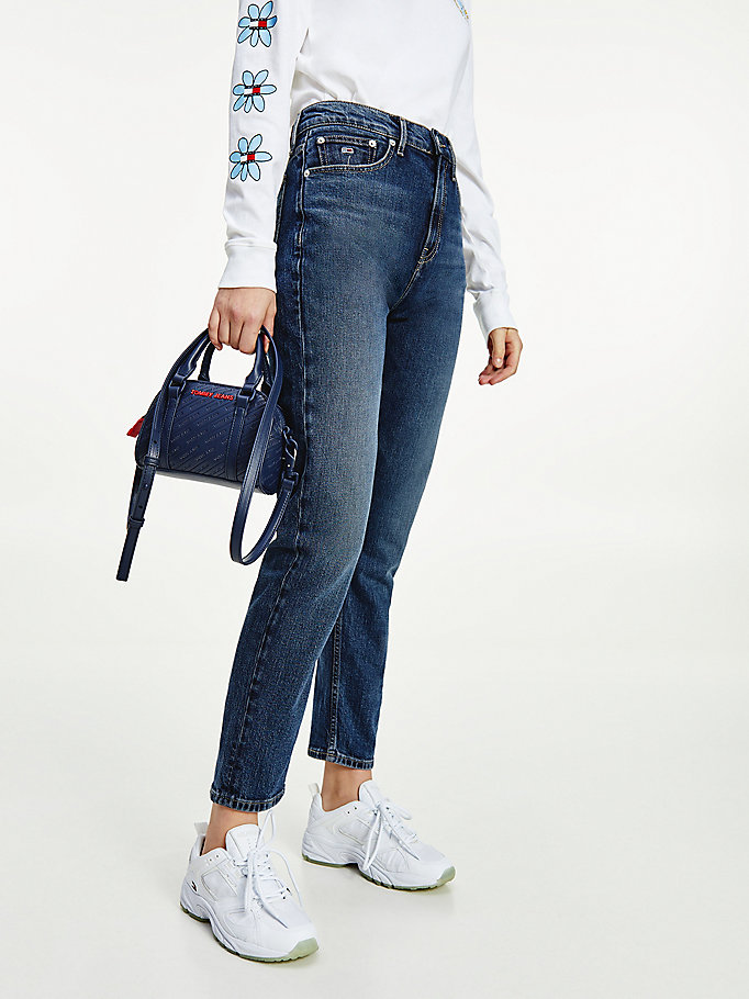 Tommy Hilfiger Izzie High Rise Slim Jeans Dame Blå | UBDNWJ-479