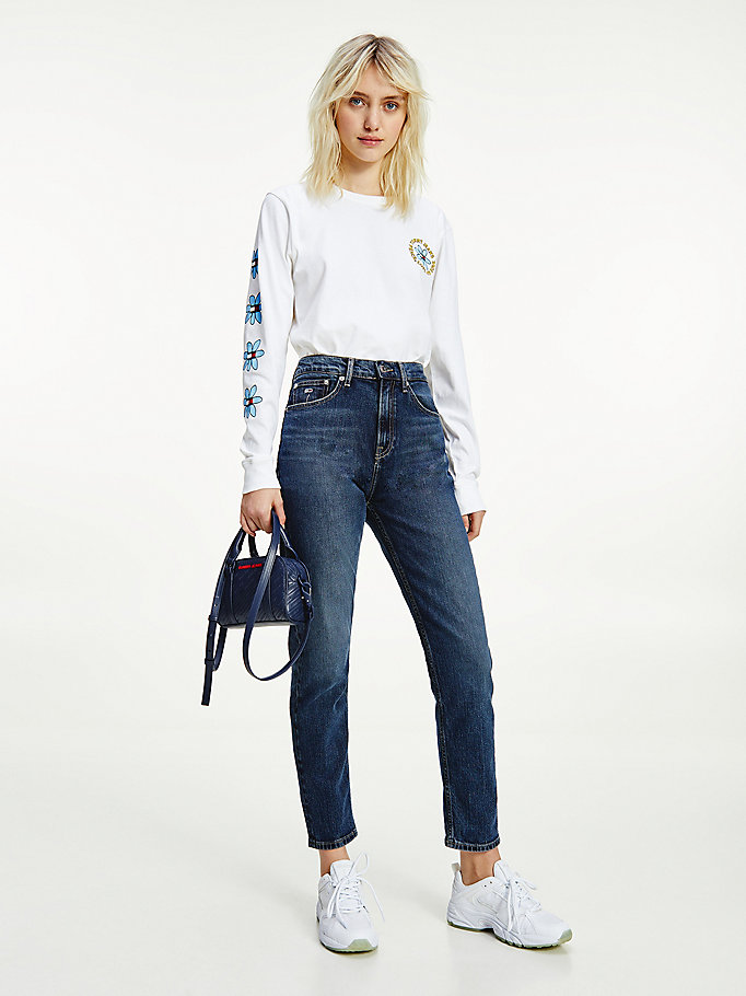 Tommy Hilfiger Izzie High Rise Slim Jeans Dame Blå | UBDNWJ-479