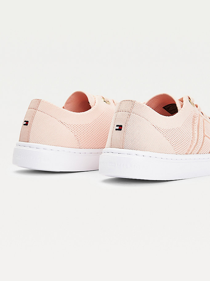 Tommy Hilfiger Knitted Lette Cupsole Joggesko Dame Rosa | FCZWNX-957