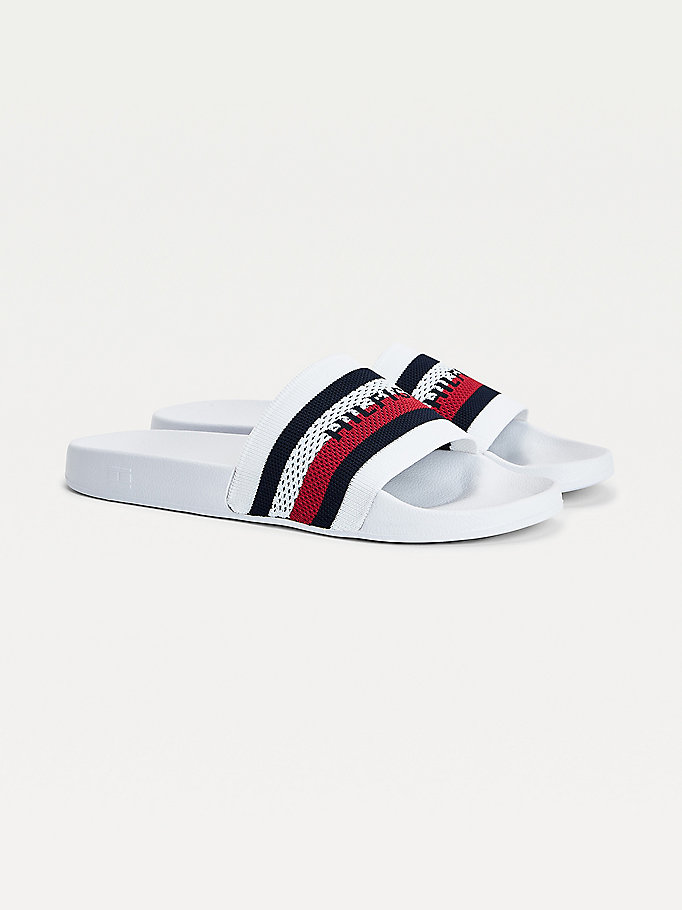 Tommy Hilfiger Knitted Pool Klipklapper Herre Hvite | IMGHOS-714