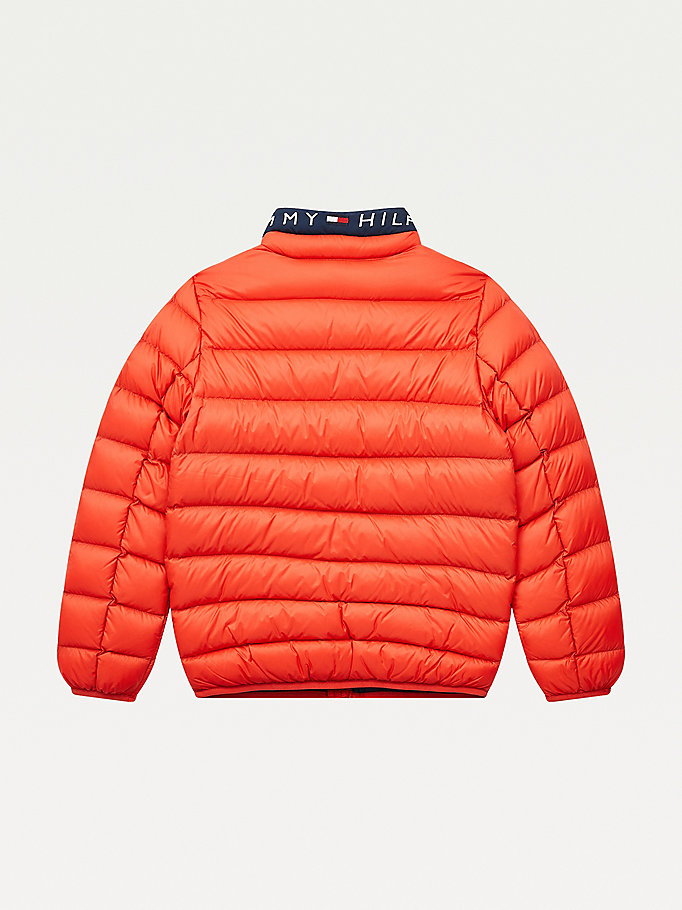 Tommy Hilfiger Lette Down-Filled Logo Jakke Gutt Rød | SIGFJQ-372