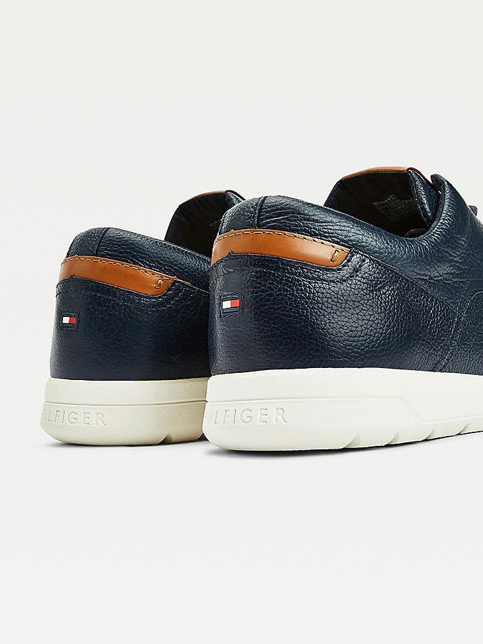 Tommy Hilfiger Lette Lær Hybrid Shoes Snøresko Herre Blå | TKEBCS-104