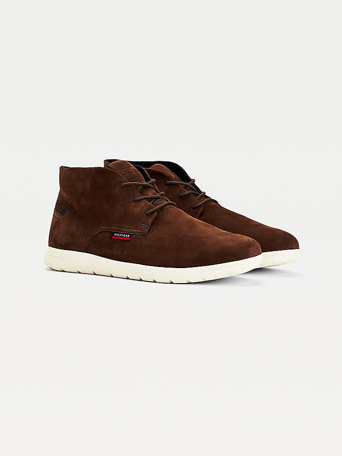 Tommy Hilfiger Lette Nubuck Hybrid Snørestøvletter Herre Brune | HGACQJ-510