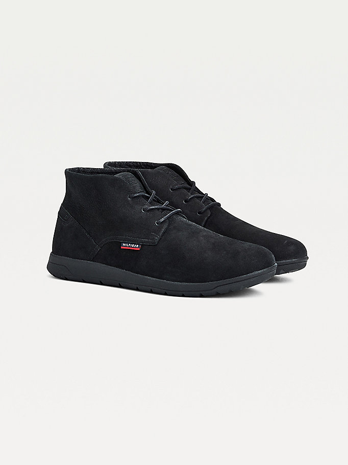 Tommy Hilfiger Lette Nubuck Hybrid Snørestøvletter Herre Svarte | VWJUES-641