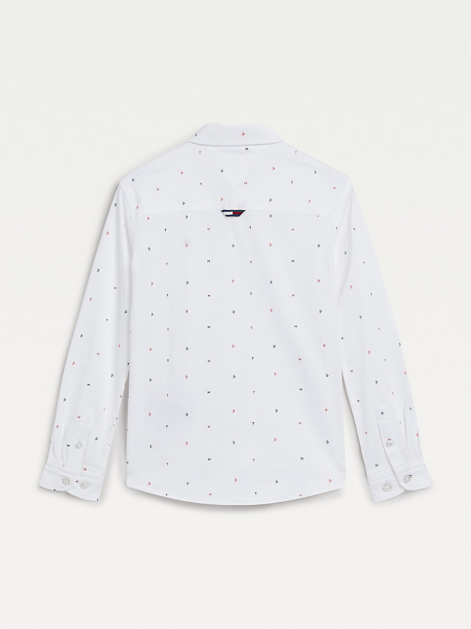 Tommy Hilfiger Letter Print Skjorte Gutt Hvite | PWGAKM-024