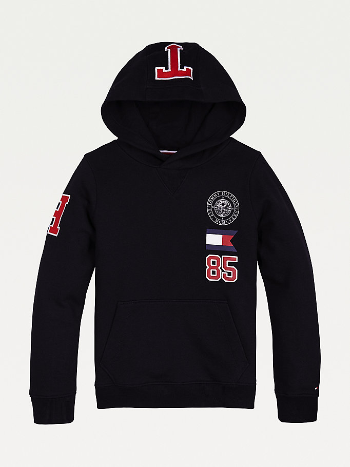 Tommy Hilfiger Logo Badge Organic Bomull Hettegensere Gutt Svarte | YGAXKR-142