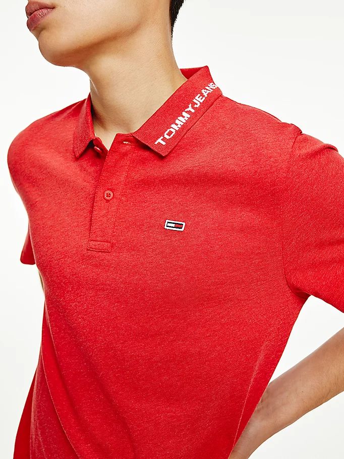 Tommy Hilfiger Logo Collar Polo T Skjorte Herre Rød | ESRBYW-324