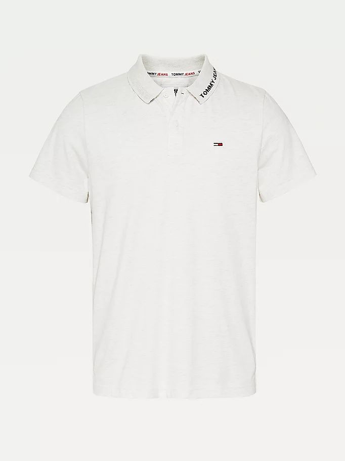 Tommy Hilfiger Logo Collar Polo T Skjorte Herre Hvite | QCJROZ-490