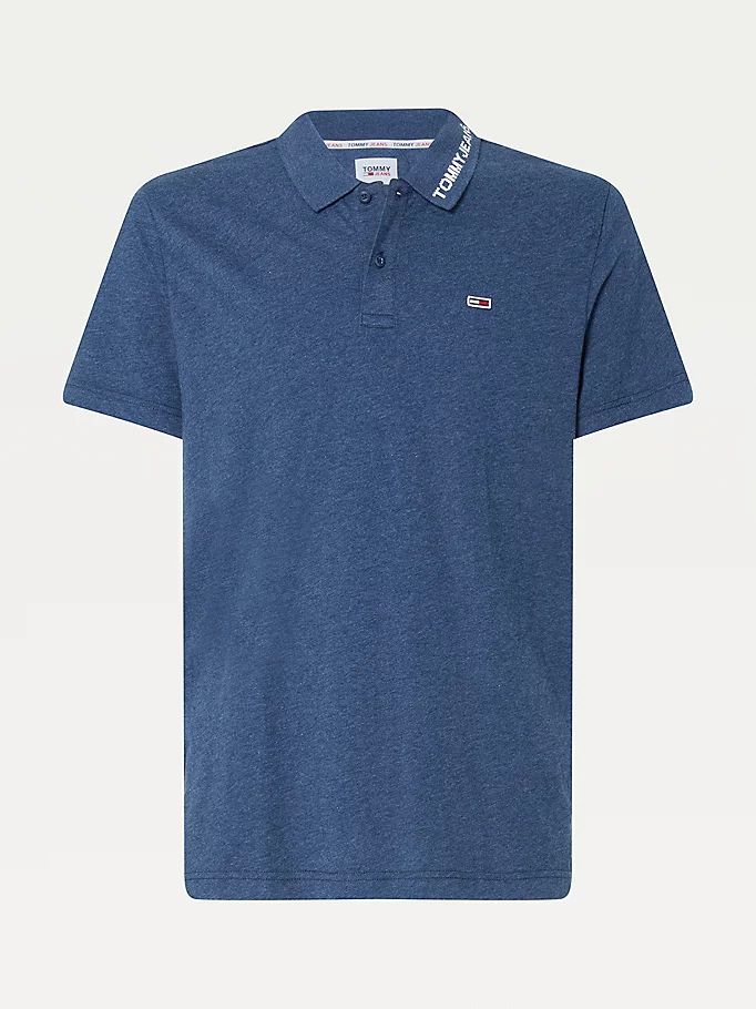 Tommy Hilfiger Logo Collar Polo T Skjorte Herre Blå | UMYHPZ-820