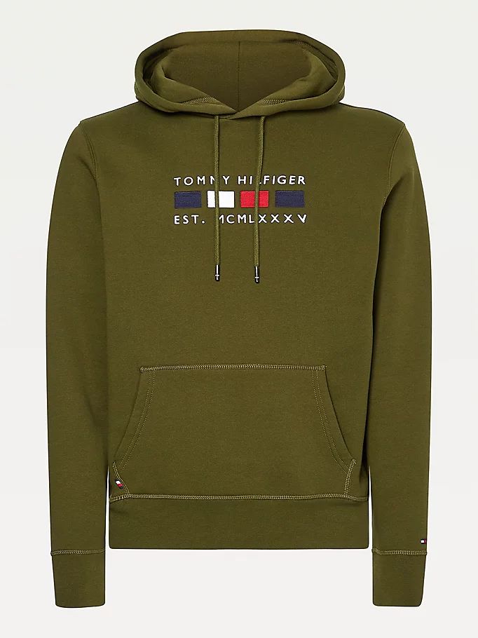 Tommy Hilfiger Logo Embroidery Fleece Hettegensere Herre Brune | DBHFMV-607