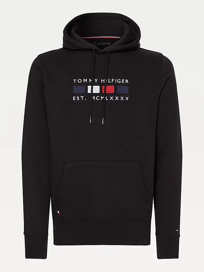 Tommy Hilfiger Logo Embroidery Fleece Hettegensere Herre Svarte | LEAQVZ-926