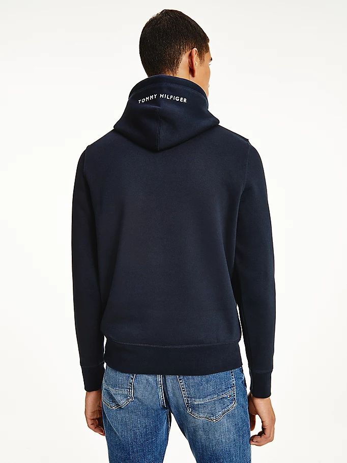 Tommy Hilfiger Logo Embroidery Fleece Hettegensere Herre Blå | SMKZAG-598