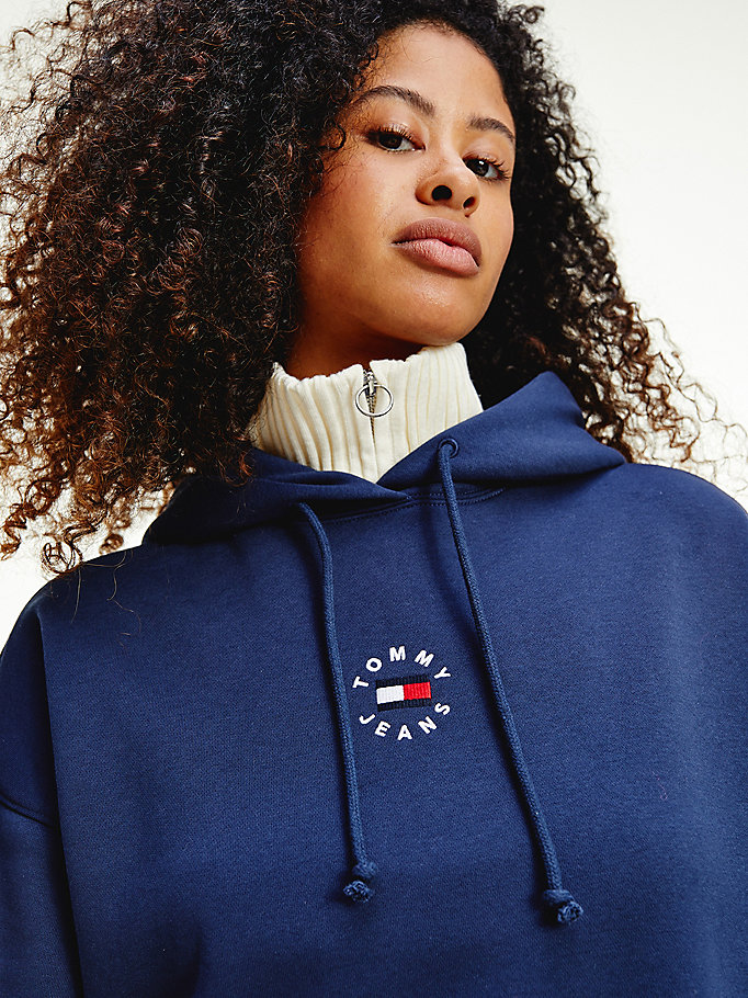 Tommy Hilfiger Logo Embroidery Kjoler Dame Blå | LJCIYQ-718