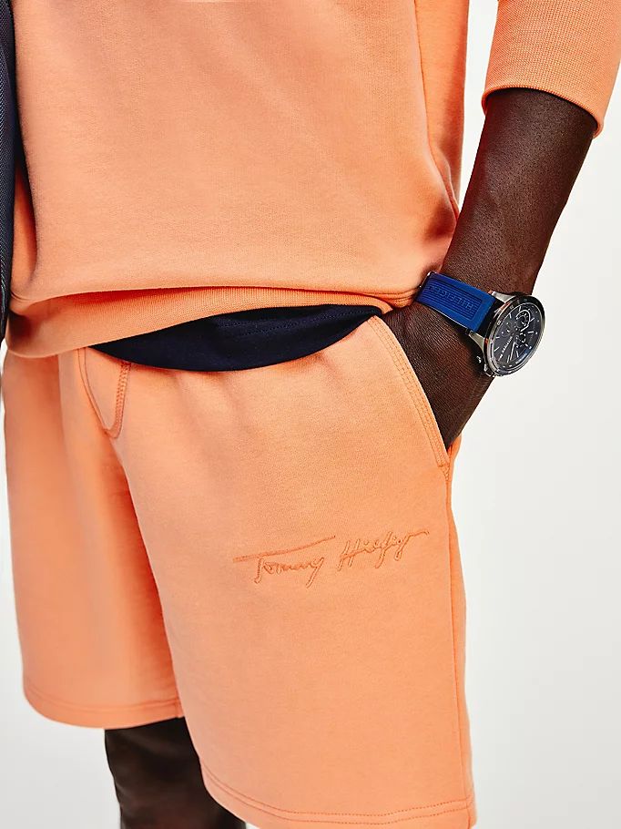 Tommy Hilfiger Logo Embroidery Sweat Shorts Herre Oransje | XIFWEB-617