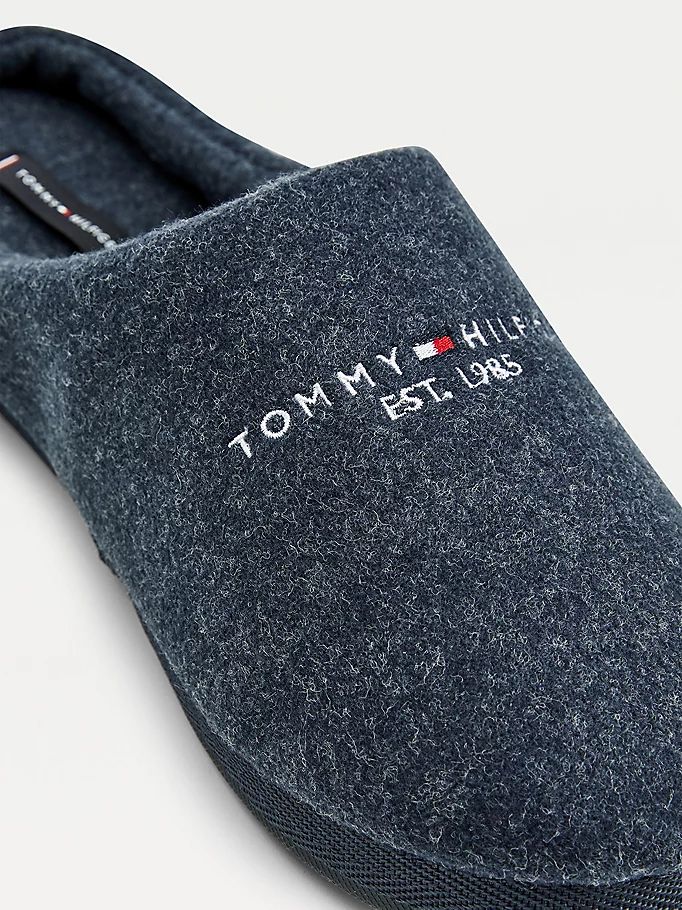 Tommy Hilfiger Logo Felt Home Tøfler Herre Blå | KIFGLQ-675