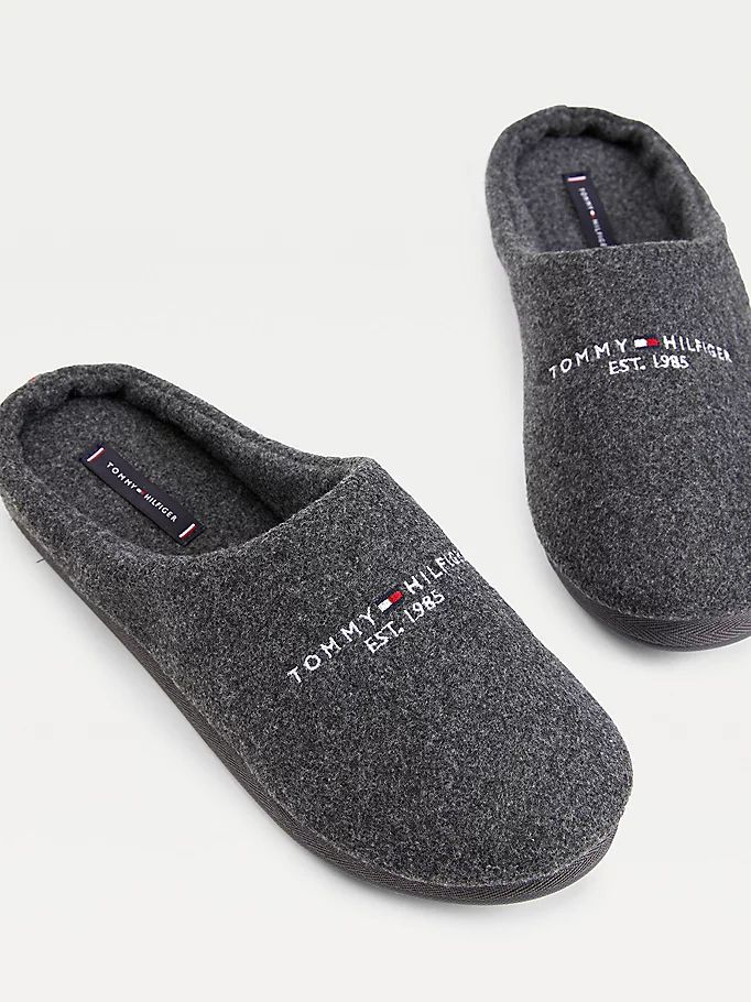 Tommy Hilfiger Logo Felt Home Tøfler Herre Grå | ZFOCAL-731