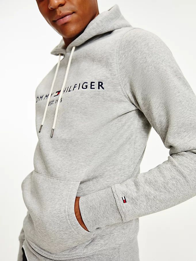 Tommy Hilfiger Logo Flex Fleece Hettegensere Herre Grå | UNDYPH-569