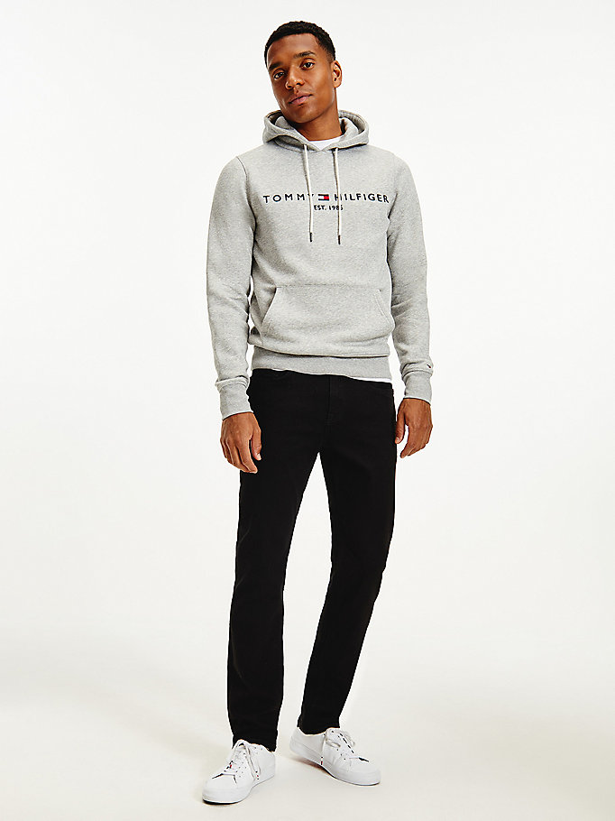 Tommy Hilfiger Logo Flex Fleece Hettegensere Herre Grå | UNDYPH-569