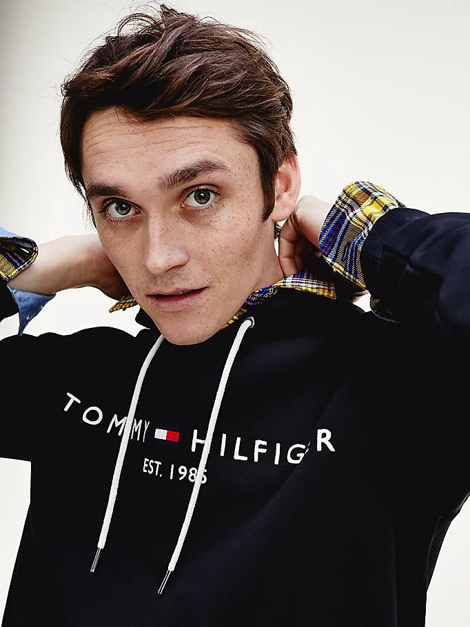 Tommy Hilfiger Logo Flex Fleece Hettegensere Herre Svarte | XGKNMZ-713