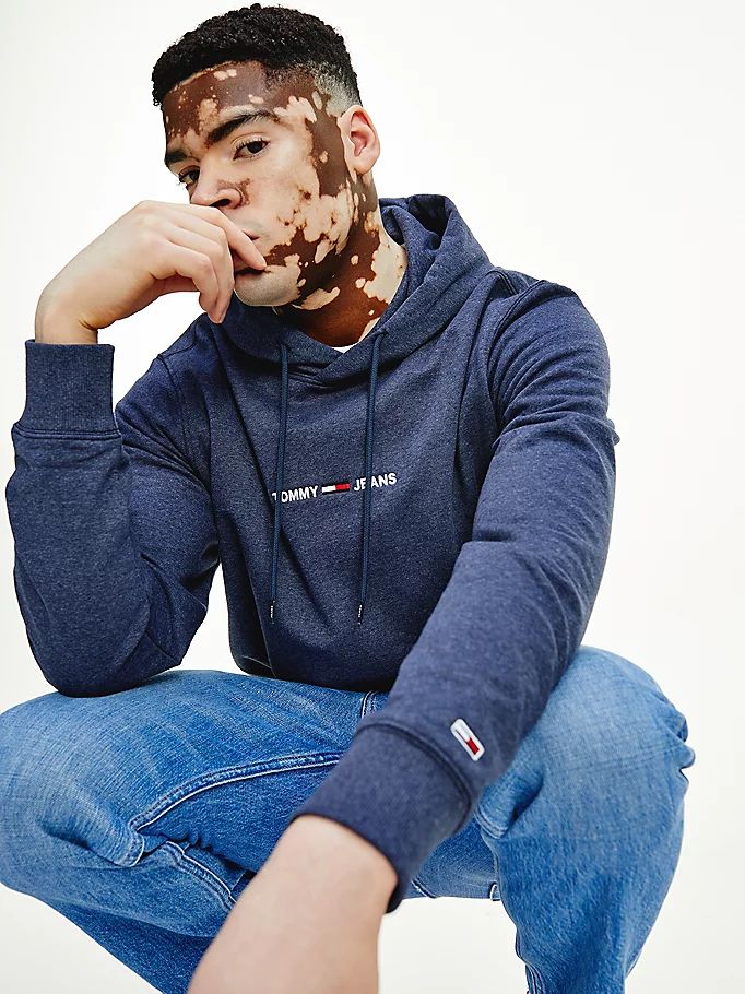 Tommy Hilfiger Logo Heathered Hettegensere Herre Blå | NFPEOD-091