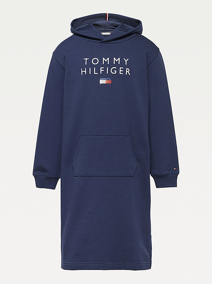 Tommy Hilfiger Logo Kjoler Jente Blå | MVJBKI-108