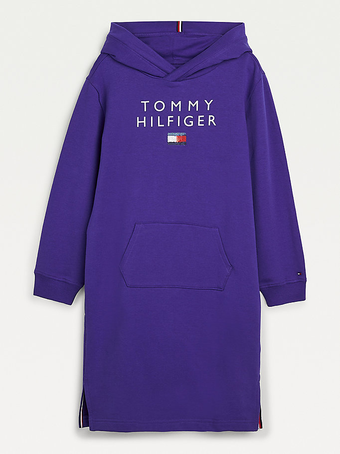 Tommy Hilfiger Logo Kjoler Jente Blå | VOXSML-457