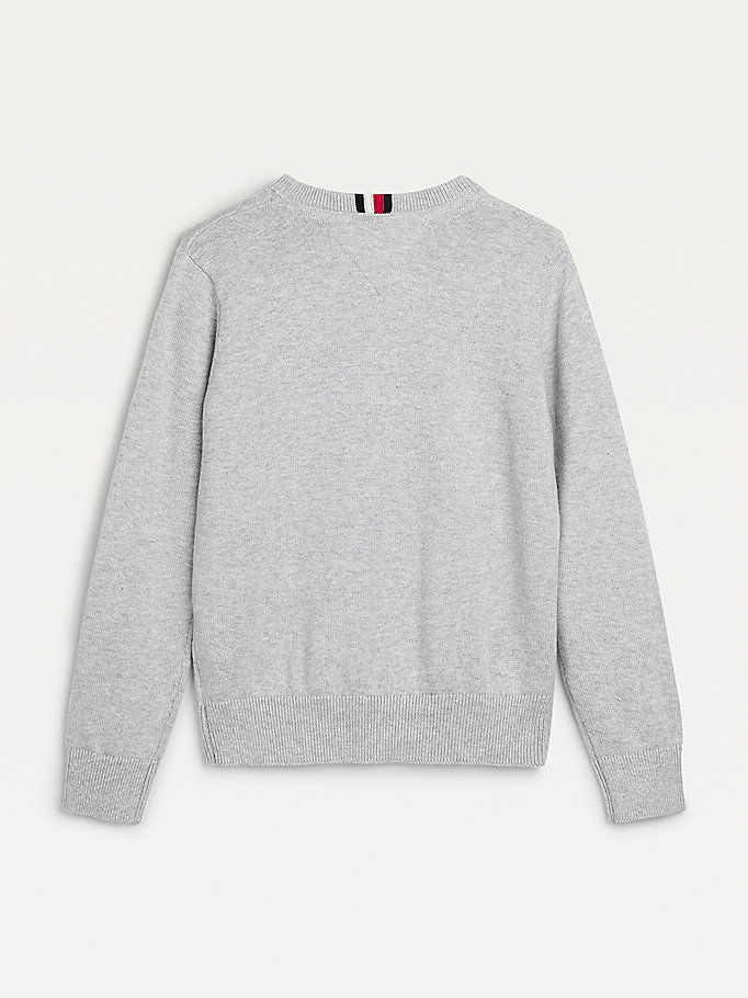 Tommy Hilfiger Logo Neck Jumper Gutt Grå | LNQRHK-205