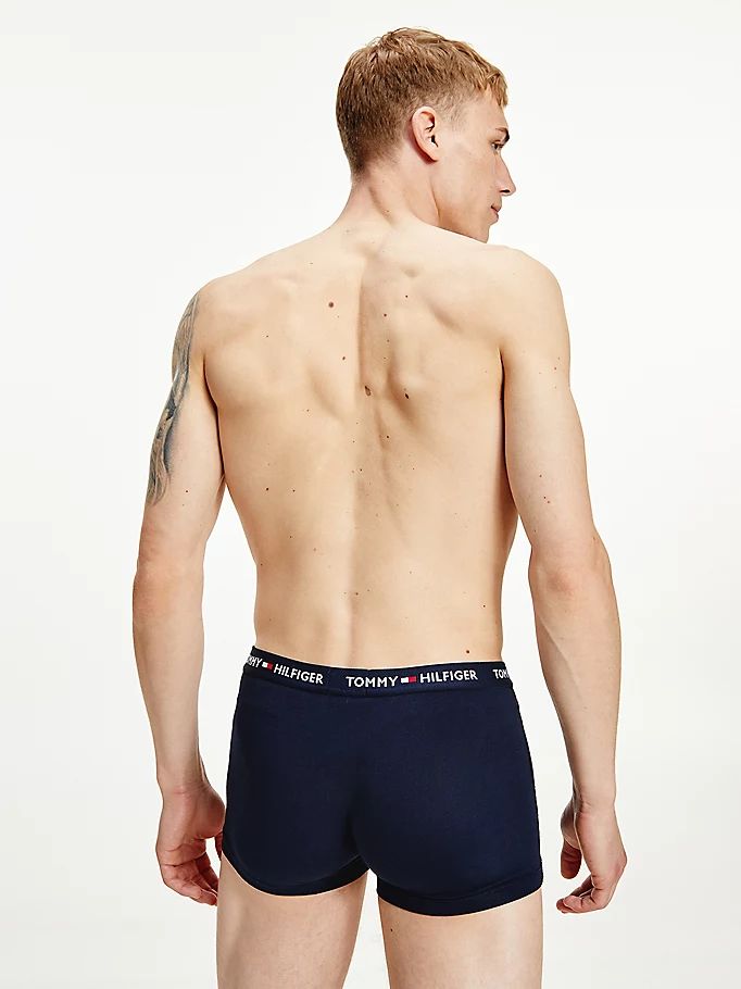 Tommy Hilfiger Logo Organic Bomull Trunks Undertøy Herre Blå | HYRWTM-235