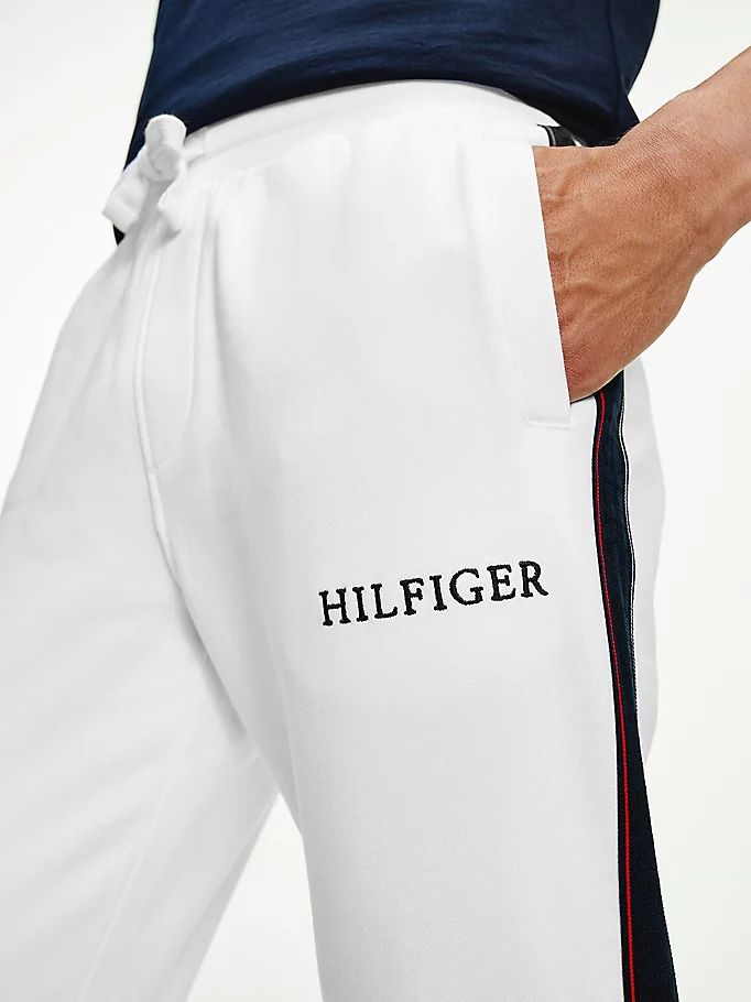 Tommy Hilfiger Logo Tape Bukser Herre Hvite | AIFKDR-153