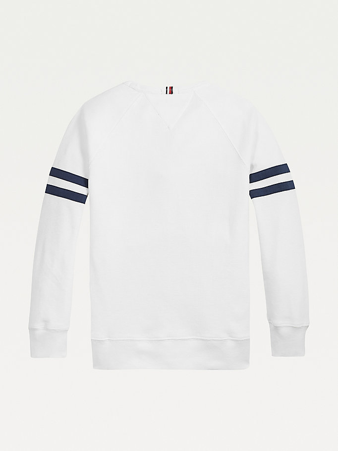 Tommy Hilfiger Long Sleeve Contrast Stripe T-skjorte Gutt Hvite | QSFZDC-534