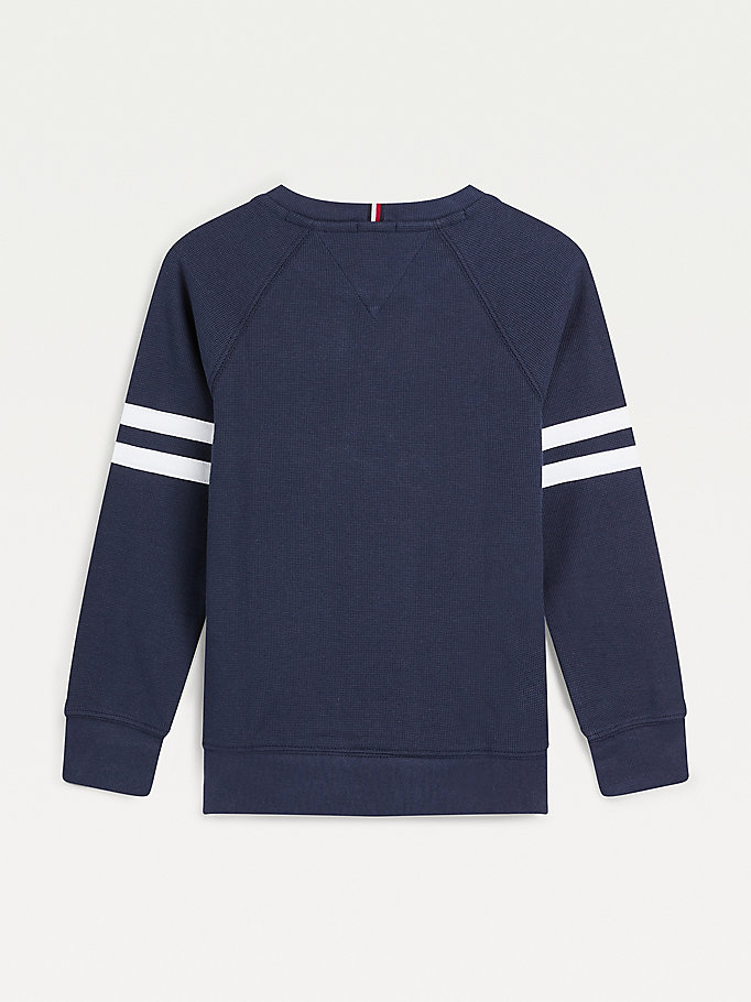 Tommy Hilfiger Long Sleeve Contrast Stripe T-skjorte Gutt Blå | STVZWY-928