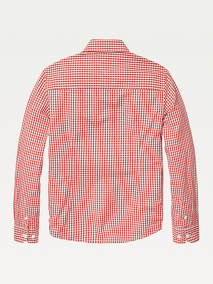 Tommy Hilfiger Long Sleeve Gingham Skjorte Gutt Rød | HBPSQJ-190