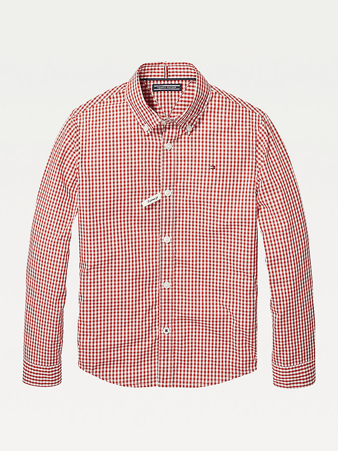 Tommy Hilfiger Long Sleeve Gingham Skjorte Gutt Rød | HBPSQJ-190