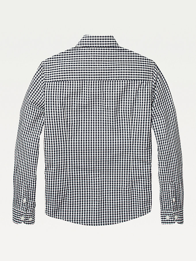 Tommy Hilfiger Long Sleeve Gingham Skjorte Gutt Blå | HEVYBS-172