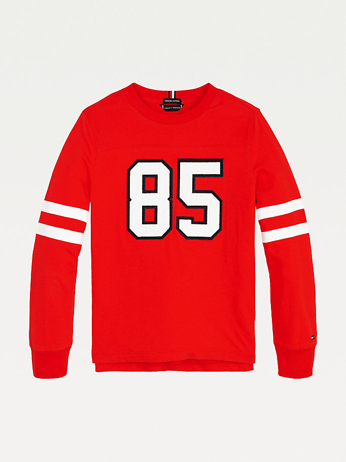 Tommy Hilfiger Long Sleeve Varsity T-skjorte Gutt Rød | IHCZER-216