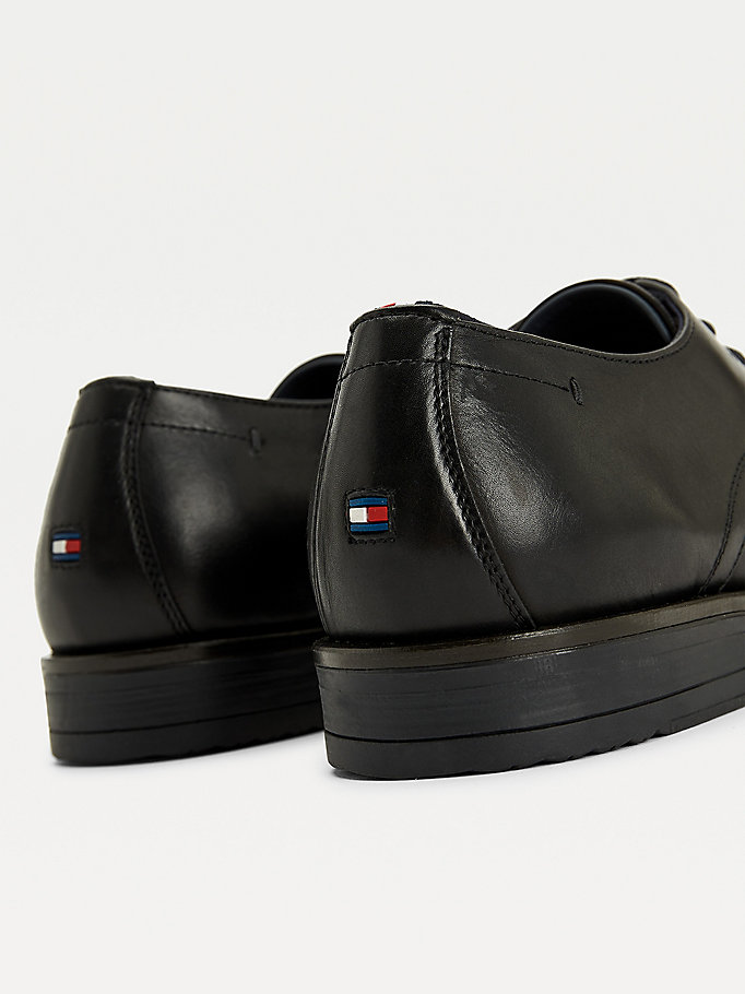 Tommy Hilfiger Lær Brogue Sko Herre Svarte | PRWLKN-830