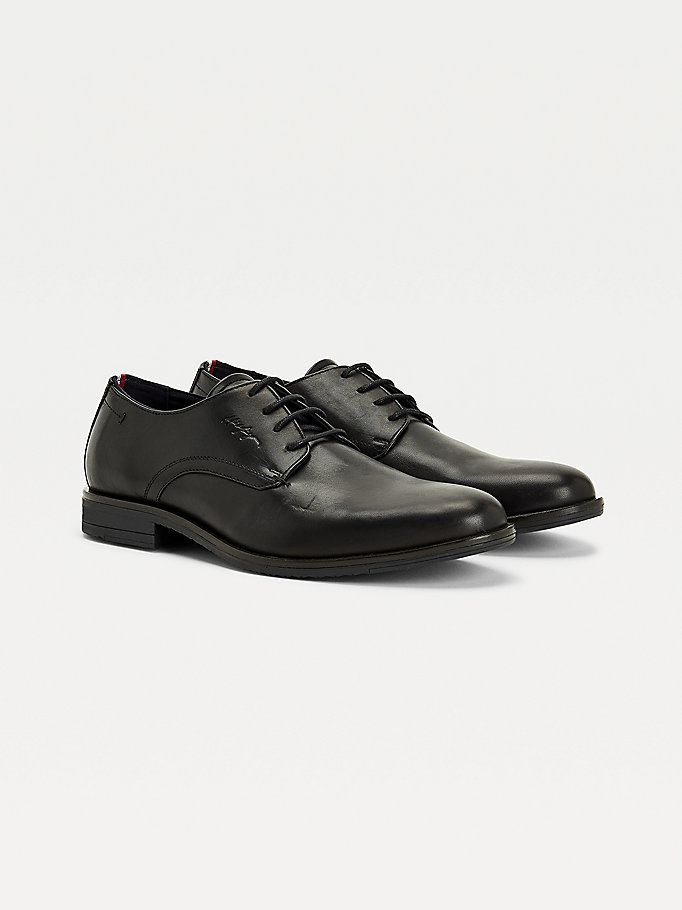 Tommy Hilfiger Lær Brogue Sko Herre Svarte | PRWLKN-830