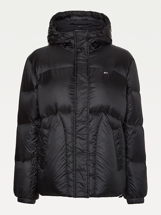 Tommy Hilfiger Metallic Down Puffer Frakker Dame Svarte | FNZAXK-840