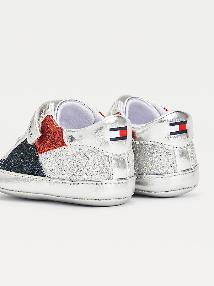 Tommy Hilfiger Metallic Glitter Joggesko Jente Sølv | IXCFRH-625