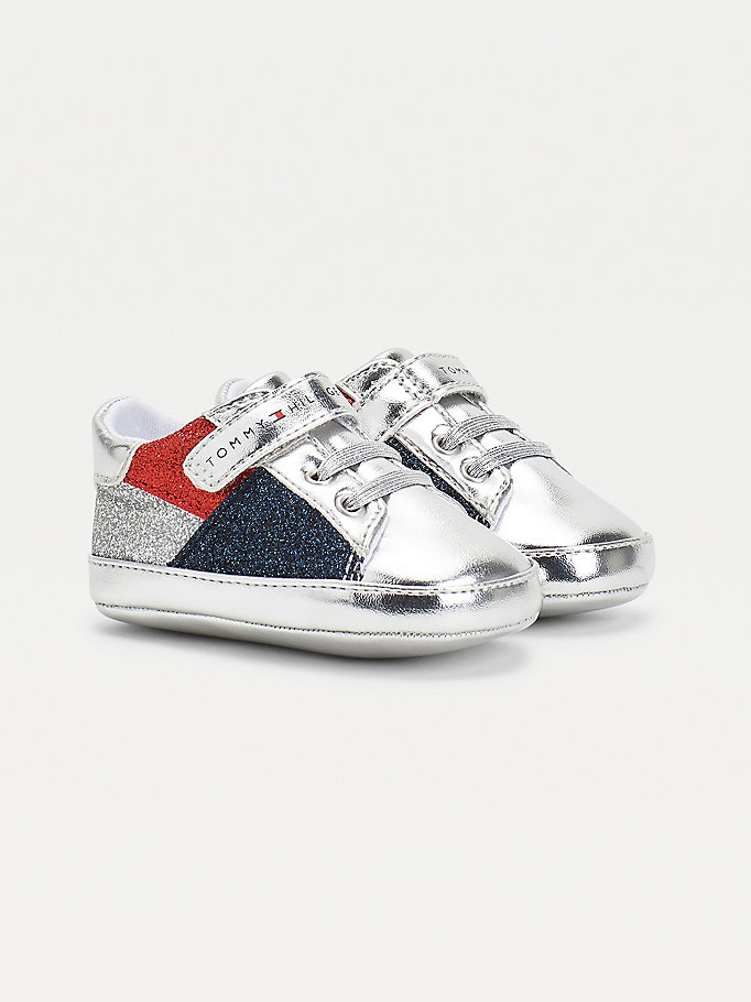 Tommy Hilfiger Metallic Glitter Joggesko Jente Sølv | IXCFRH-625