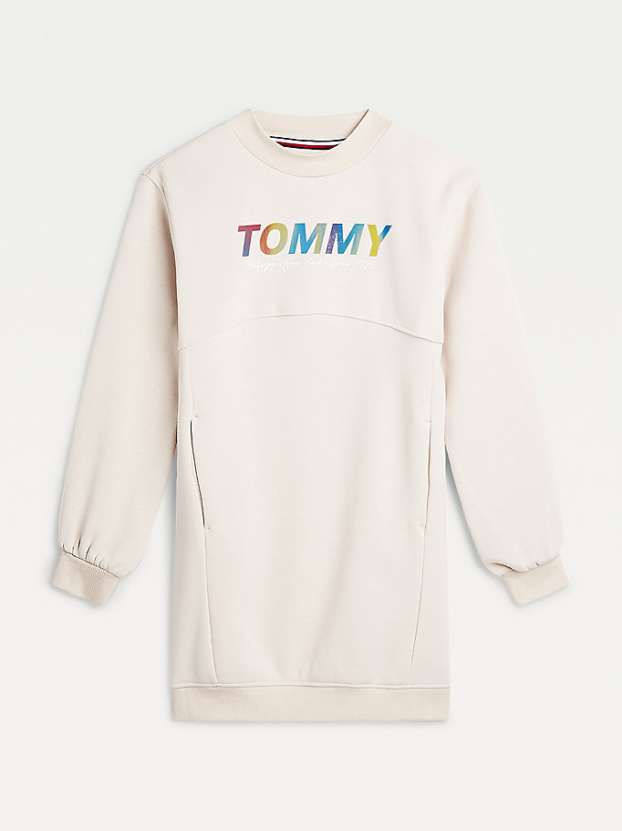 Tommy Hilfiger Metallic Logo Kjoler Jente Beige | HBPEVL-314