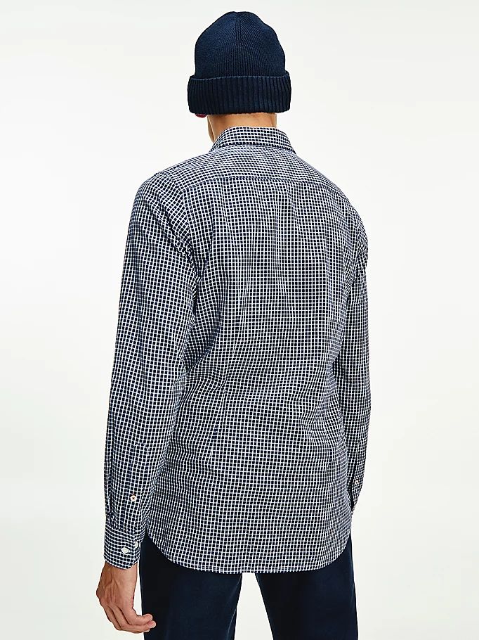 Tommy Hilfiger Micro Check Slim Fit Skjorte Herre Blå | IEPXRT-028