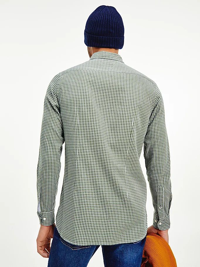 Tommy Hilfiger Micro Check Slim Fit Skjorte Herre Grønn | VHQKEL-589