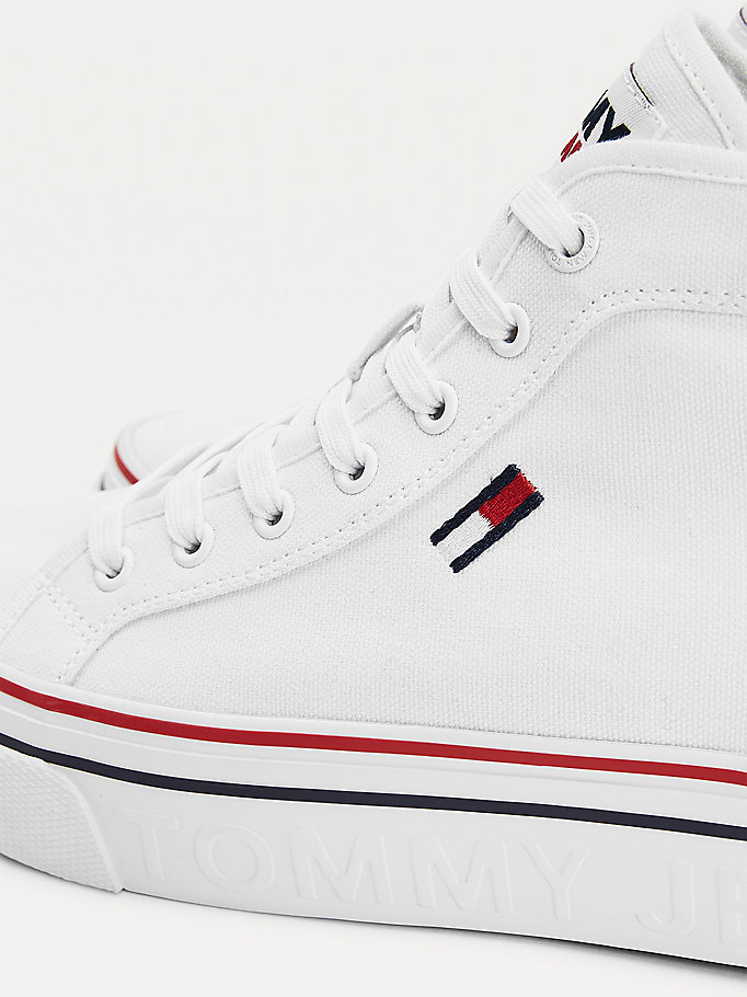 Tommy Hilfiger Mid- Flatform Joggesko Dame Hvite | KNXMWU-789