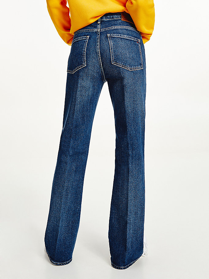 Tommy Hilfiger Mid Rise Bootcut Jeans Dame Blå | DPQFZG-283