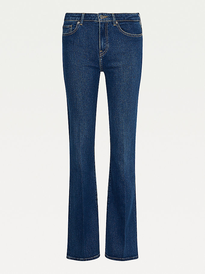 Tommy Hilfiger Mid Rise Bootcut Jeans Dame Blå | DPQFZG-283