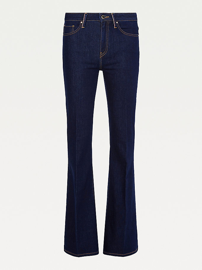 Tommy Hilfiger Mid Rise Bootcut Jeans Dame Blå | MSOFPL-319