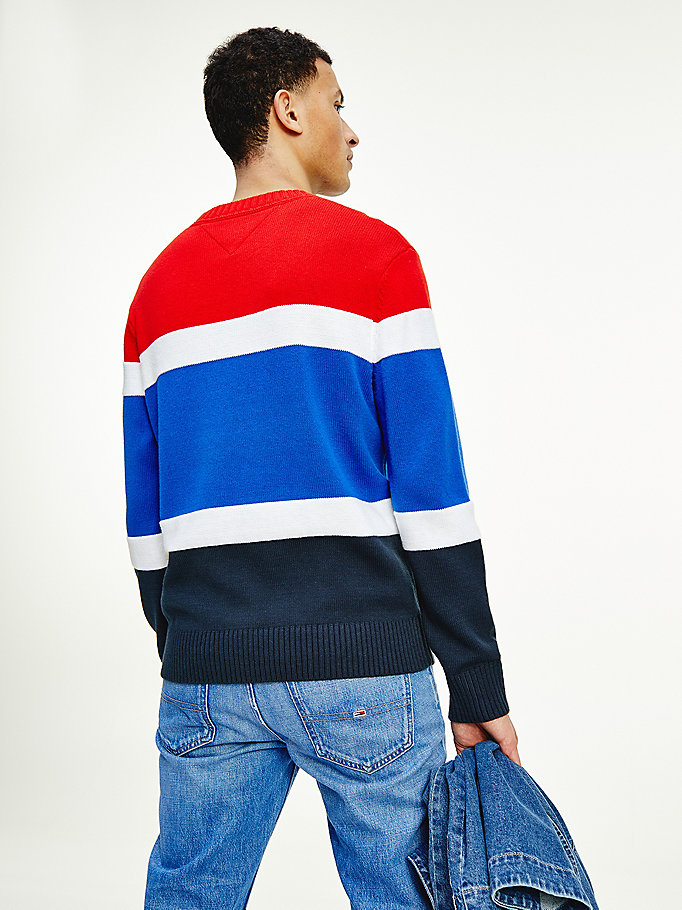 Tommy Hilfiger Mixed Stripe Gensere Herre Rød | ECKXJB-453