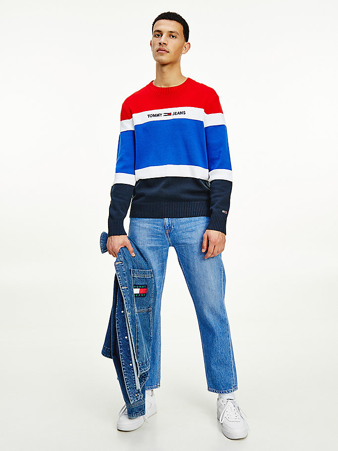 Tommy Hilfiger Mixed Stripe Gensere Herre Rød | ECKXJB-453